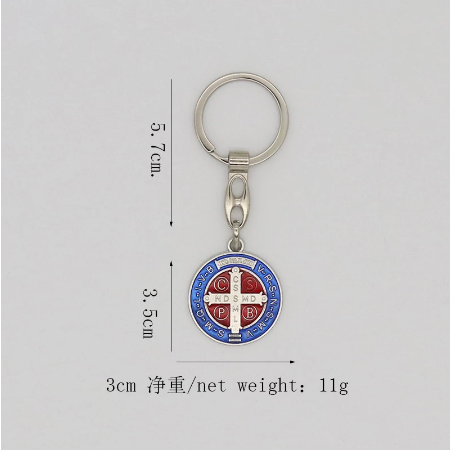 St. Benedict Keychain (blue or red)