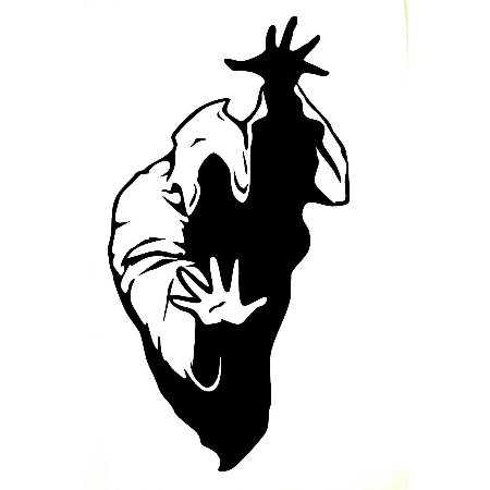 3" x 6" Ghoul / Ghost Decal (Blue or White)