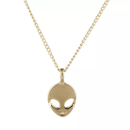 Believe In Yourself Alien Face Necklace