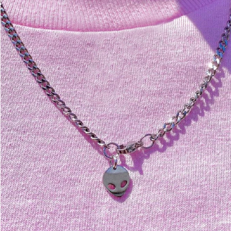 Alien Face Goth Necklace