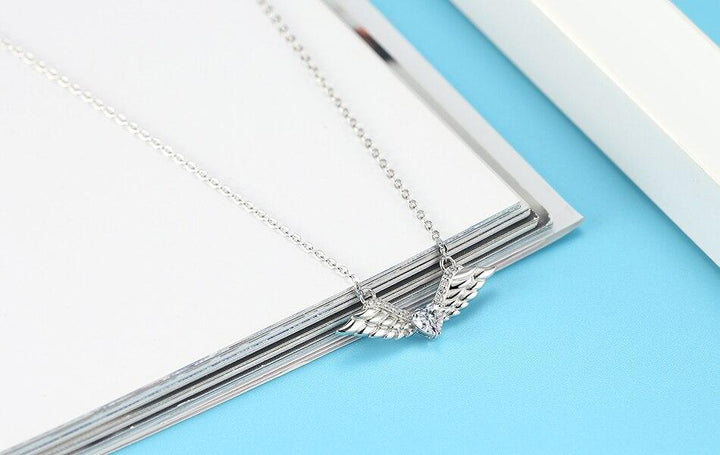 18" Sterling Silver Angel Wings Necklace