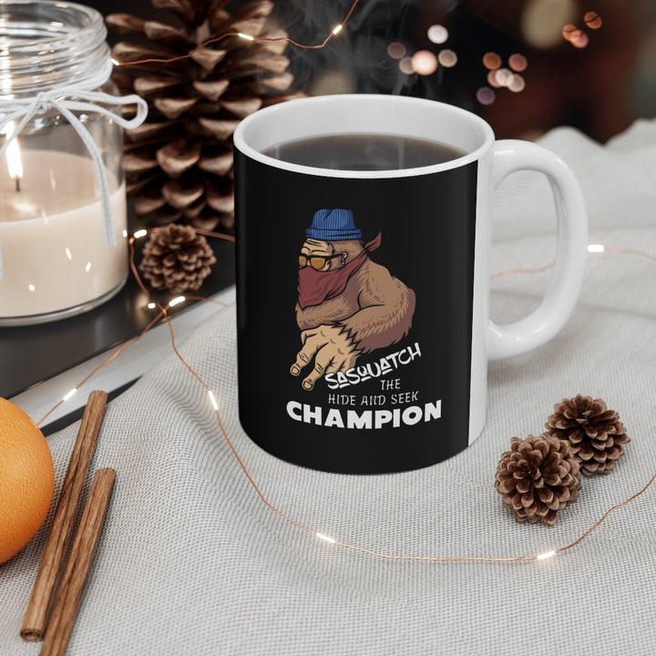 Sasquatch Hide Seek Champion Ceramic Mug 11oz