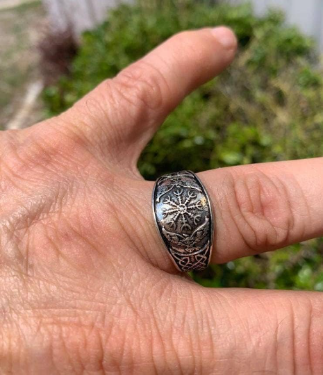 Celtic Weave / Viking Eagle Compass Ring