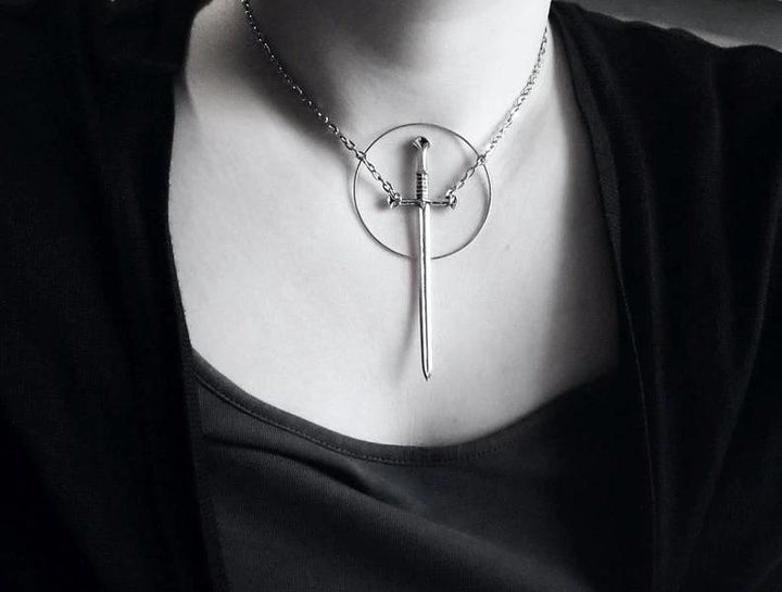 18" Silver Sword Choker