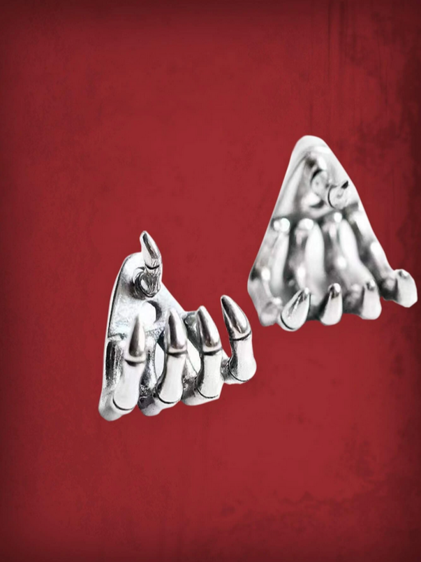 Grunge Punk Skeleton Hand Earrings