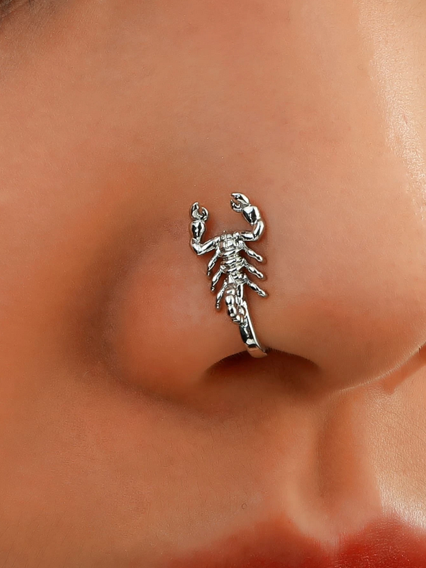 Clip-On Silver Scorpion Nose Ring