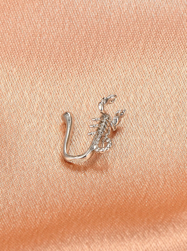Clip-On Silver Scorpion Nose Ring