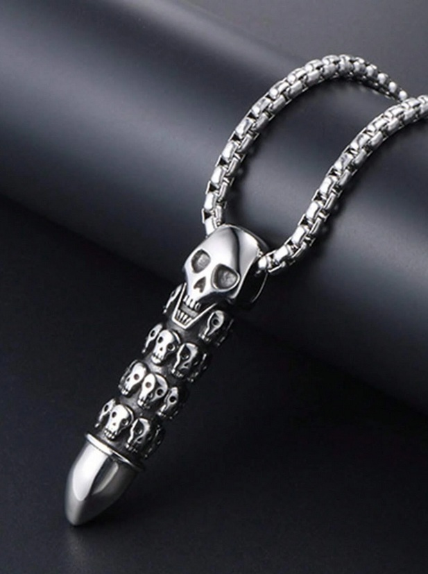 Bullet Skull Stainless Necklace