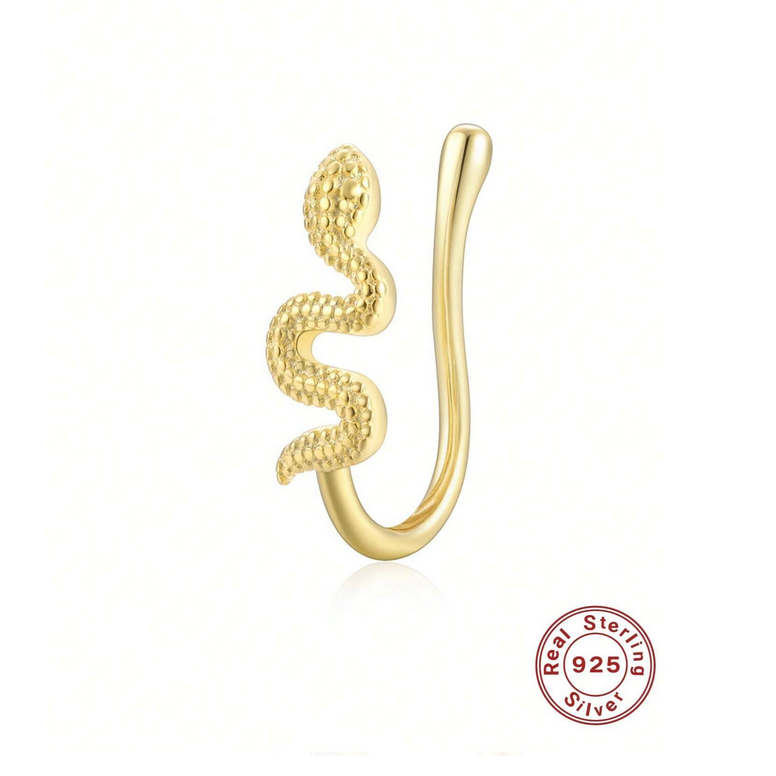 Gold Snake Sterling Silver Nose Cuff