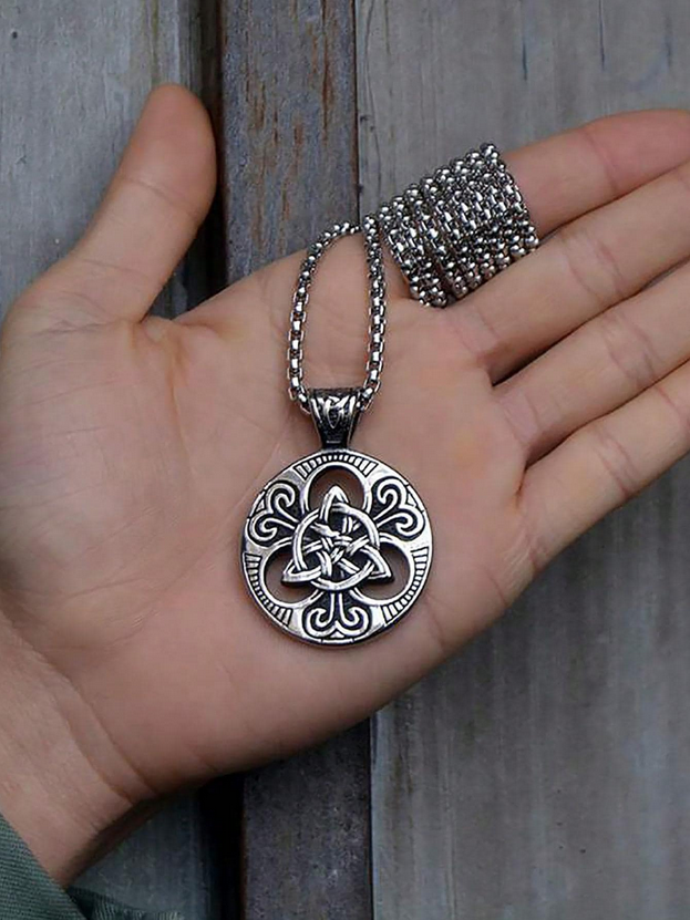 Celtic Trinity Knot Shield Necklace