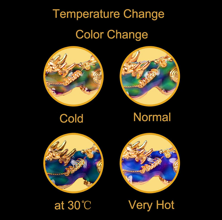 Gold Temperature Changing Good Fortune Pixiu Bracelet