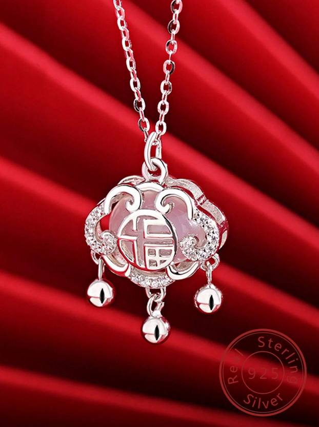 Chinese FU (Blessing) Symbol Necklace Sterling Silver