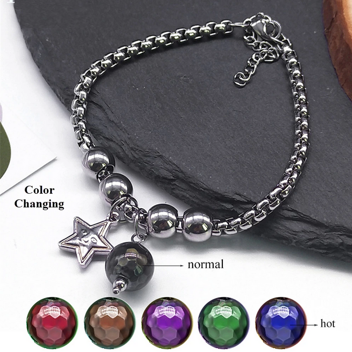 Wicca Style Mood Star Bead Bracelet (Color Changing)