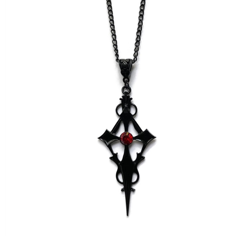 Goth Vampire Cross Necklace