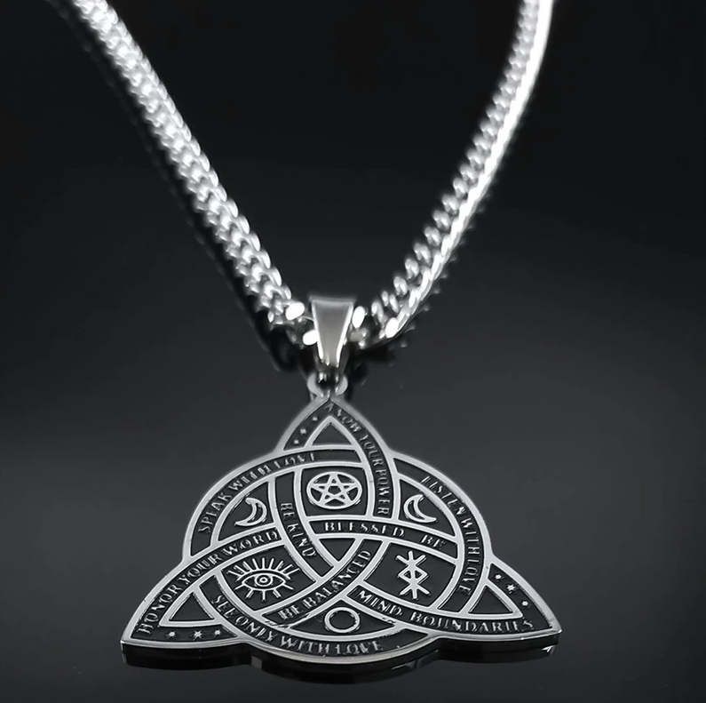 Witch Symbols Celtic Triquetra Necklace Stainless Steel