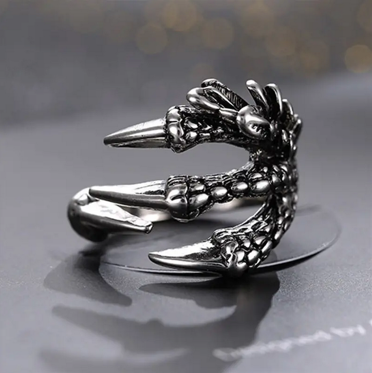 Adjustable Titanium Dragon Claw Ring