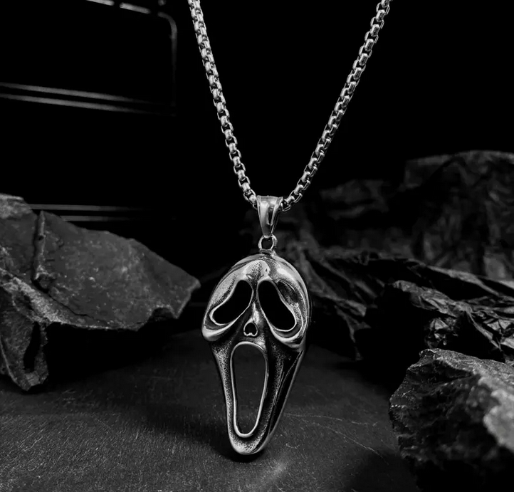 Punk Stainless Steel Goul Ghost Necklace