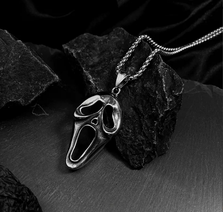 Punk Stainless Steel Goul Ghost Necklace