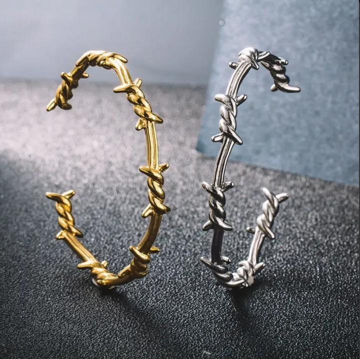 Barb Wire Punk Bracelet (Black or Gold)