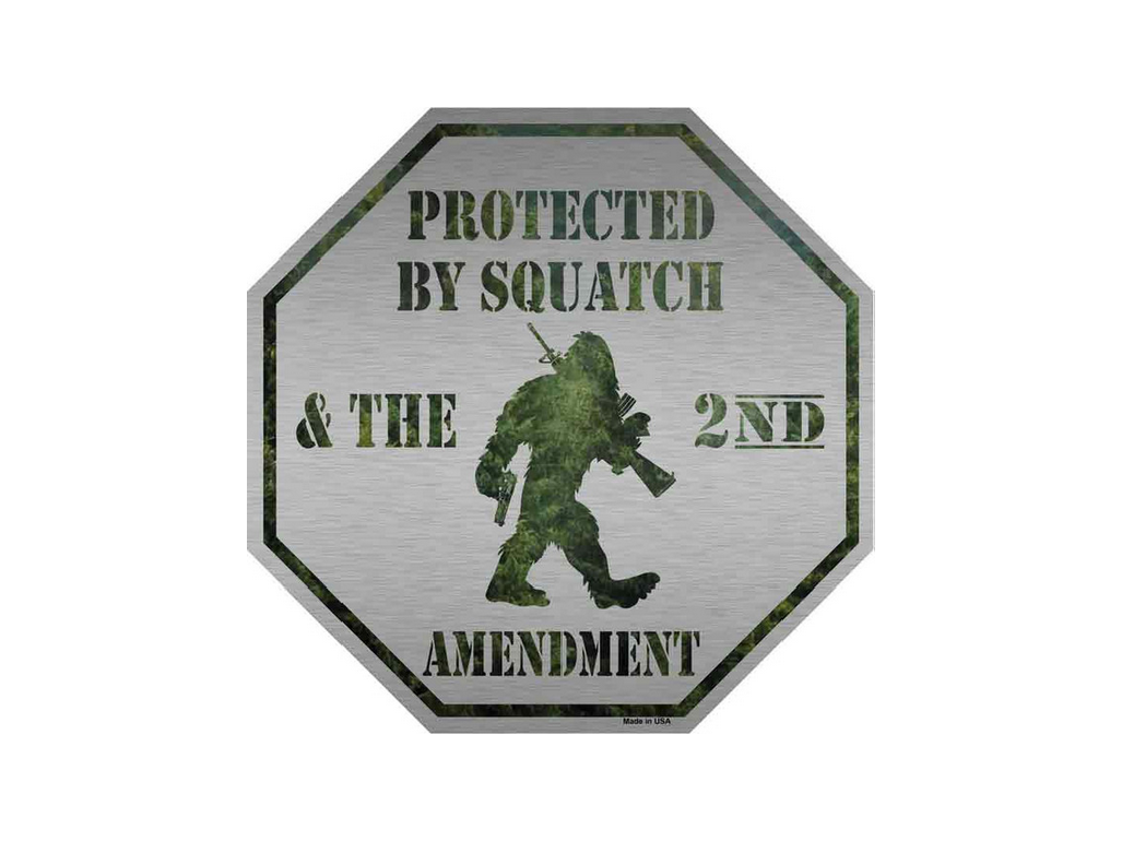 6" Protected By Squatch And The 2nd Amendment Decal