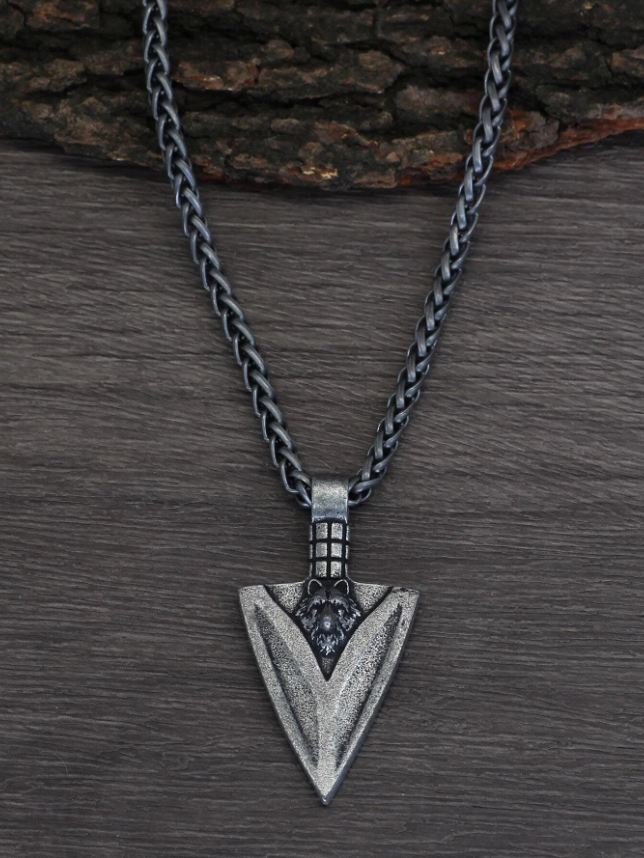 Wolf Arrow Head Necklace
