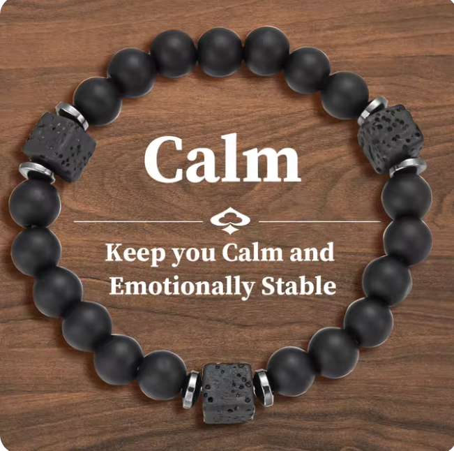 Calming Natural Black Obsidian Stone Bracelet