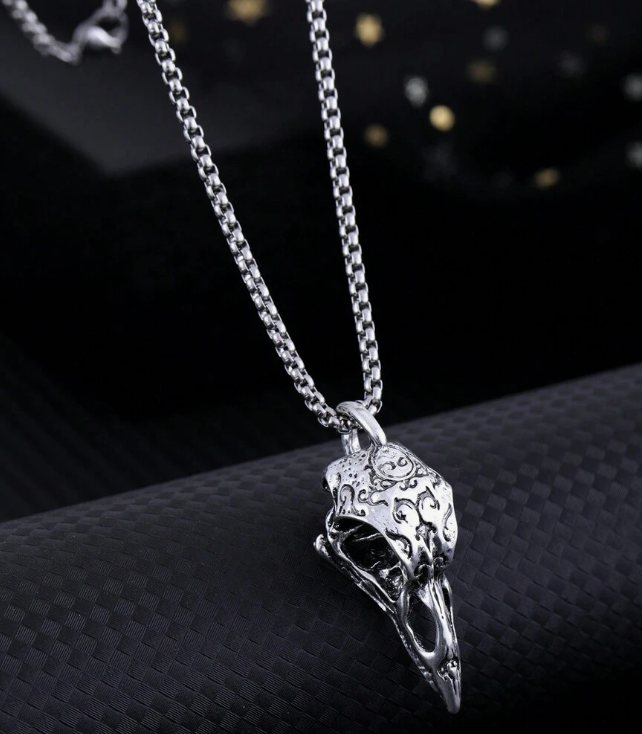 Norse Raven Skull Necklace