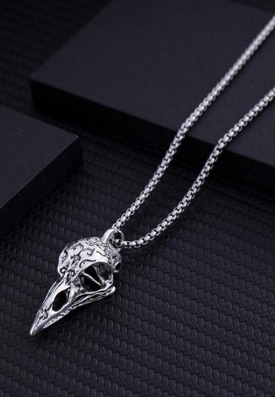 Norse Raven Skull Necklace