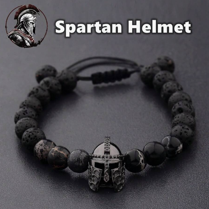 Spartan Gladiator Bracelet Warrior Natural Stone Adjustable