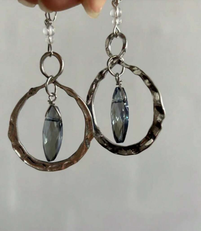 Crystal Hoop Dangle Earrings