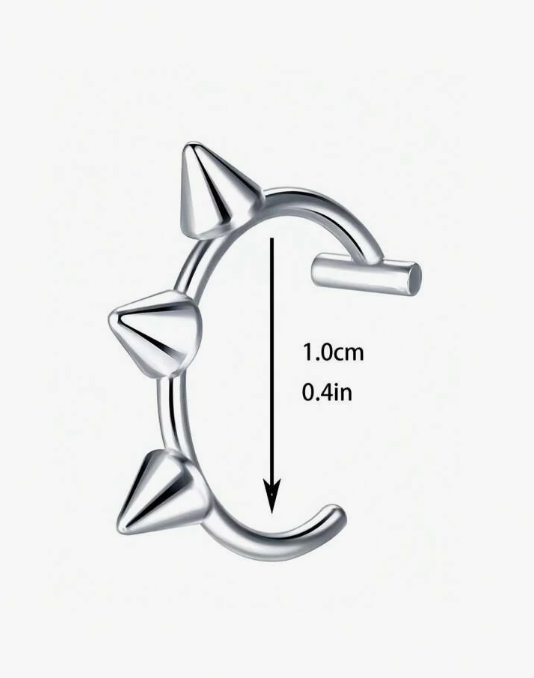 Punk Spiked clip Lip Ring (2pcs)