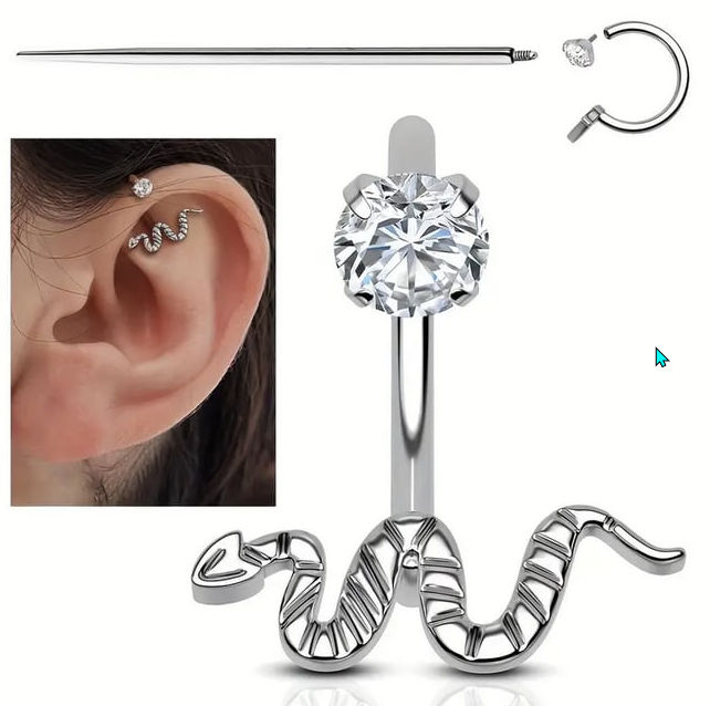 Snake Horseshoe Lip Ring