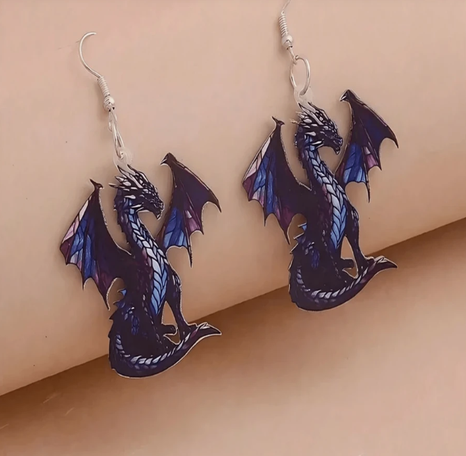 Multicolor Dragon Earrings