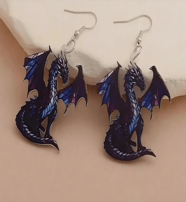 Multicolor Dragon Earrings
