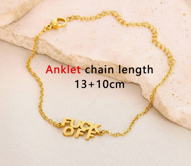 Fuck You Stainless Steel Anklet