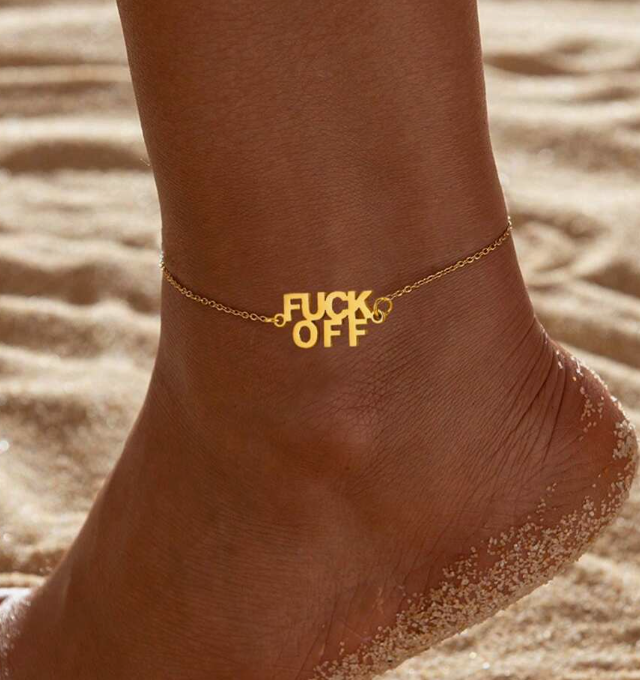 Fuck You Stainless Steel Anklet