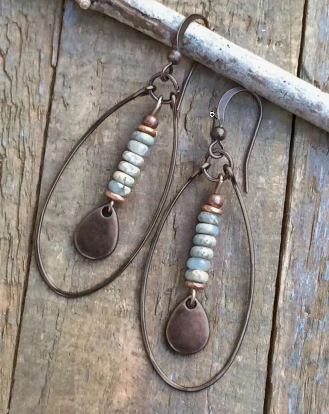 Boho Glass Stones Dangle Earrings