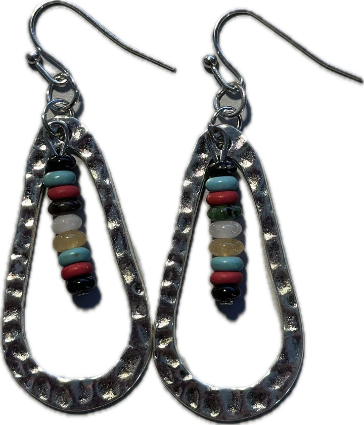 Chakra Glass Stones Dangle Earrings