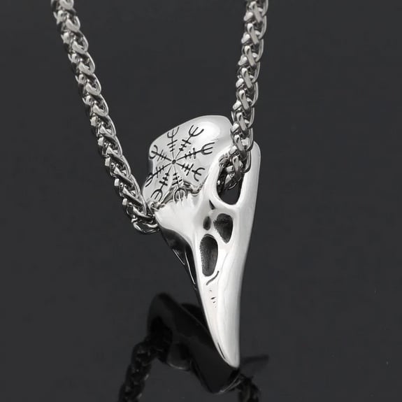 Raven Skull Pendant - Stainless Steel