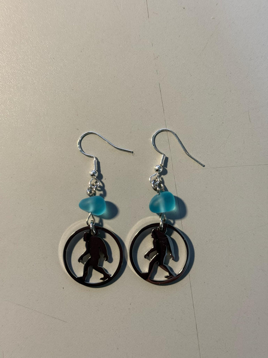 Stainless Steel Bigfoot Dangle Earrings