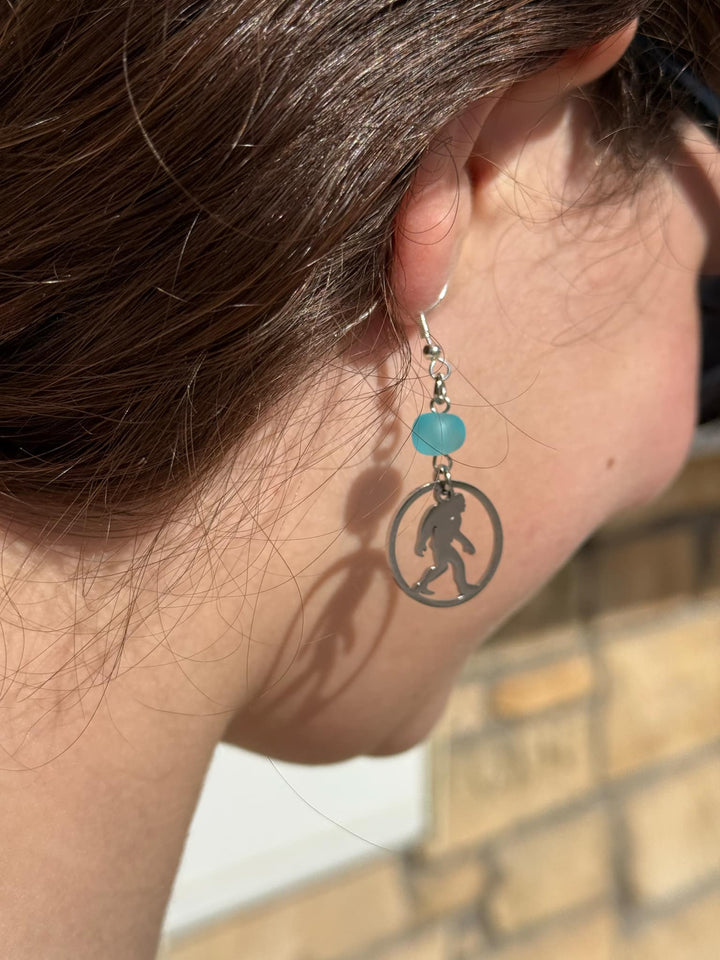 Stainless Steel Bigfoot Dangle Earrings