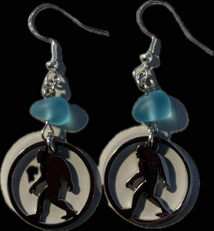 Stainless Steel Bigfoot Dangle Earrings