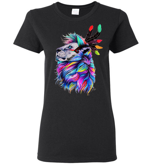 Colorful Bold Lion - Ladies T-Shirt (Small-2XL)