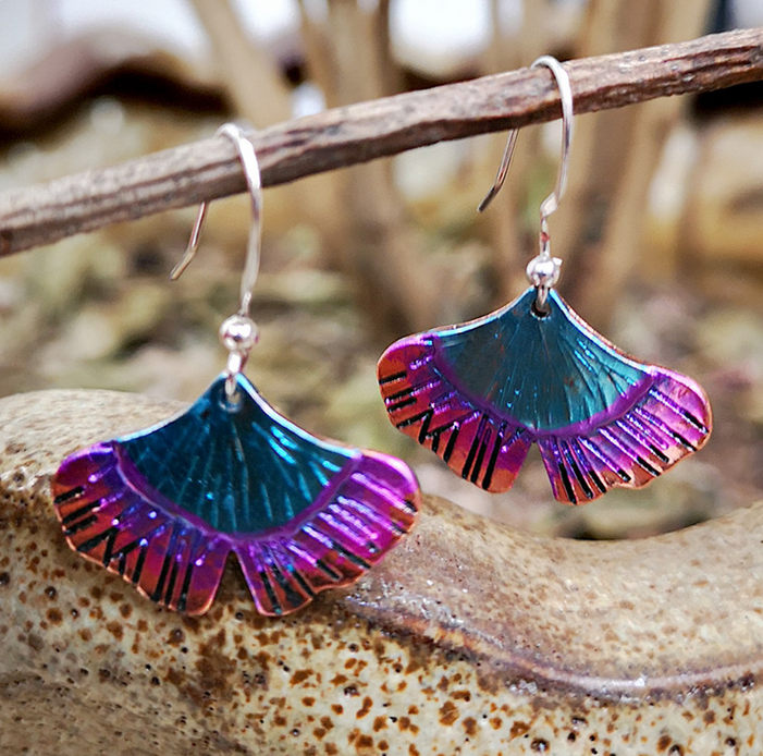 Mermaid Tail Colorful EARRING Sterling Silver