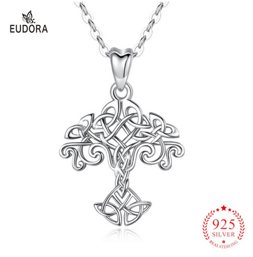 Eudora Genuine 925 Sterling Silver Tree of life Pendant Necklace