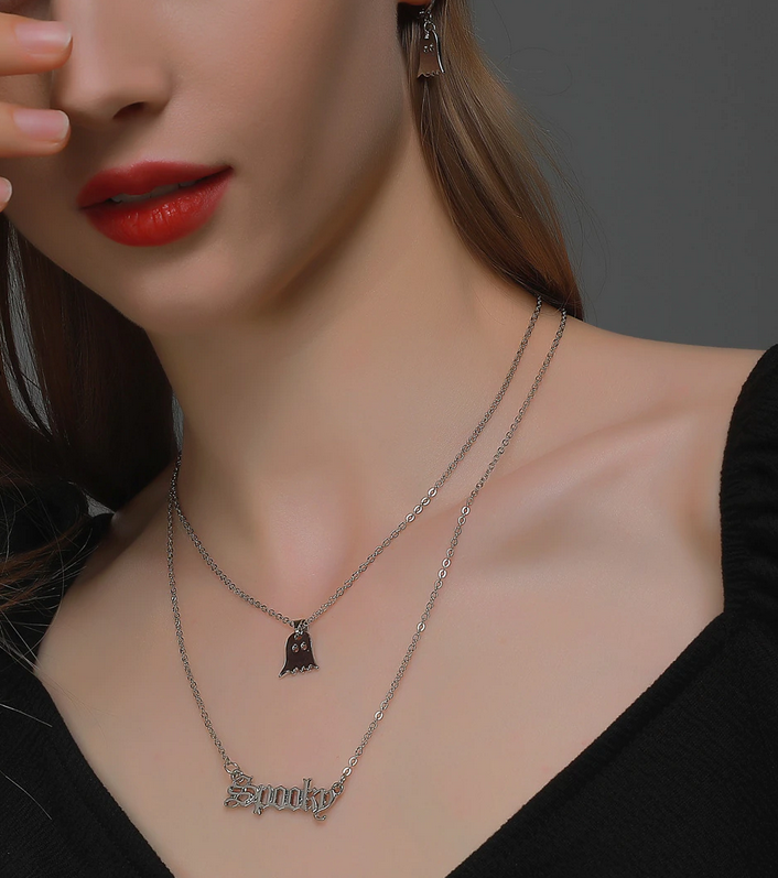 Ghost Spooky Earring / Necklace Set