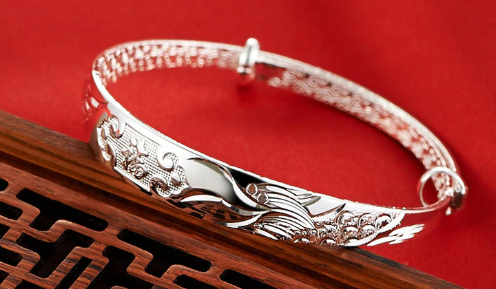 999 Fine Silver Dragon Blessings Bracelet