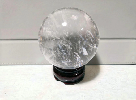 100% Natural Crystal Quartz Ball W/Stand