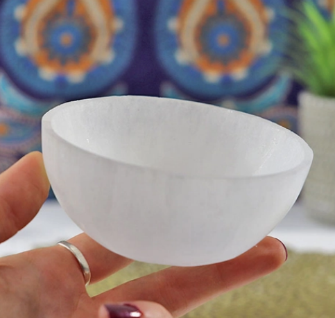 Gypsum selenite Bowl From Morocco Size:4 inches