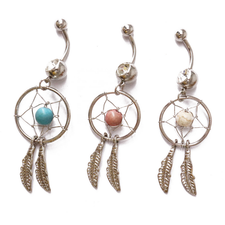 Dreamcatcher Belly Button Ring Zircon